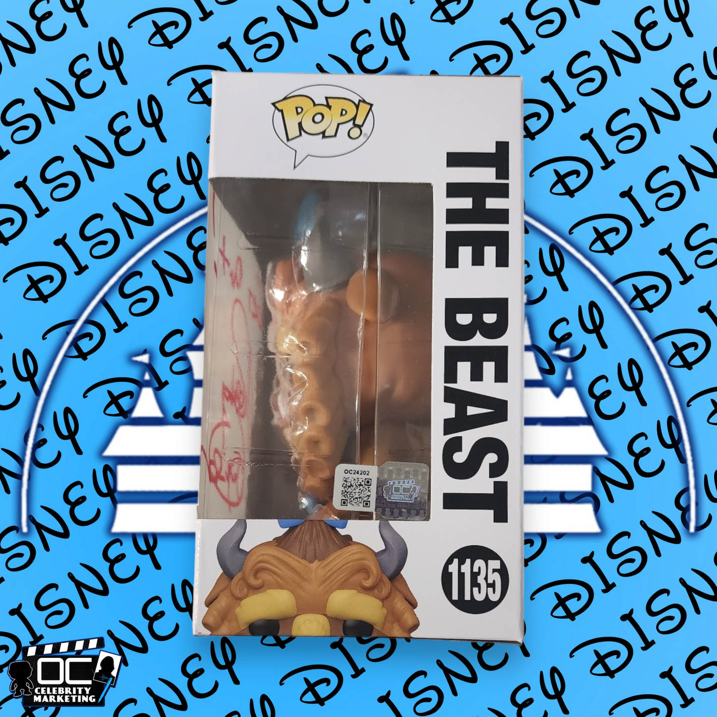 Robby Benson signed Beauty & The Beast BEAST Funko 1135 OCCM QR Autographed-GO/R