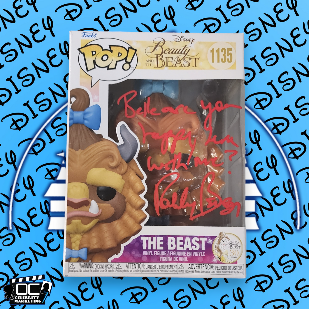 Robby Benson signed Beauty & The Beast BEAST Funko 1135 OCCM QR Autographed-QR