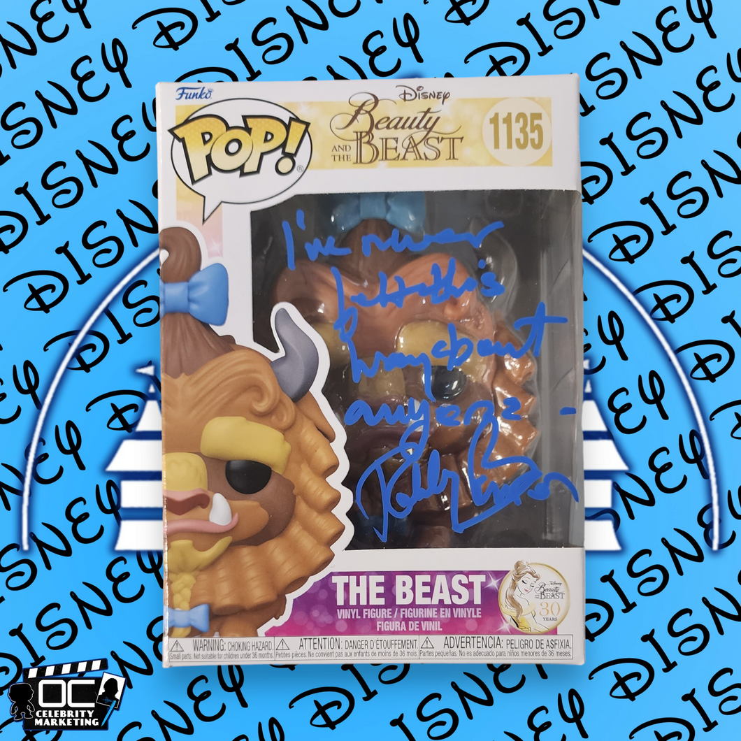Robby Benson signed Beauty & The Beast BEAST Funko 1135 OCCM QR Autograph-QB