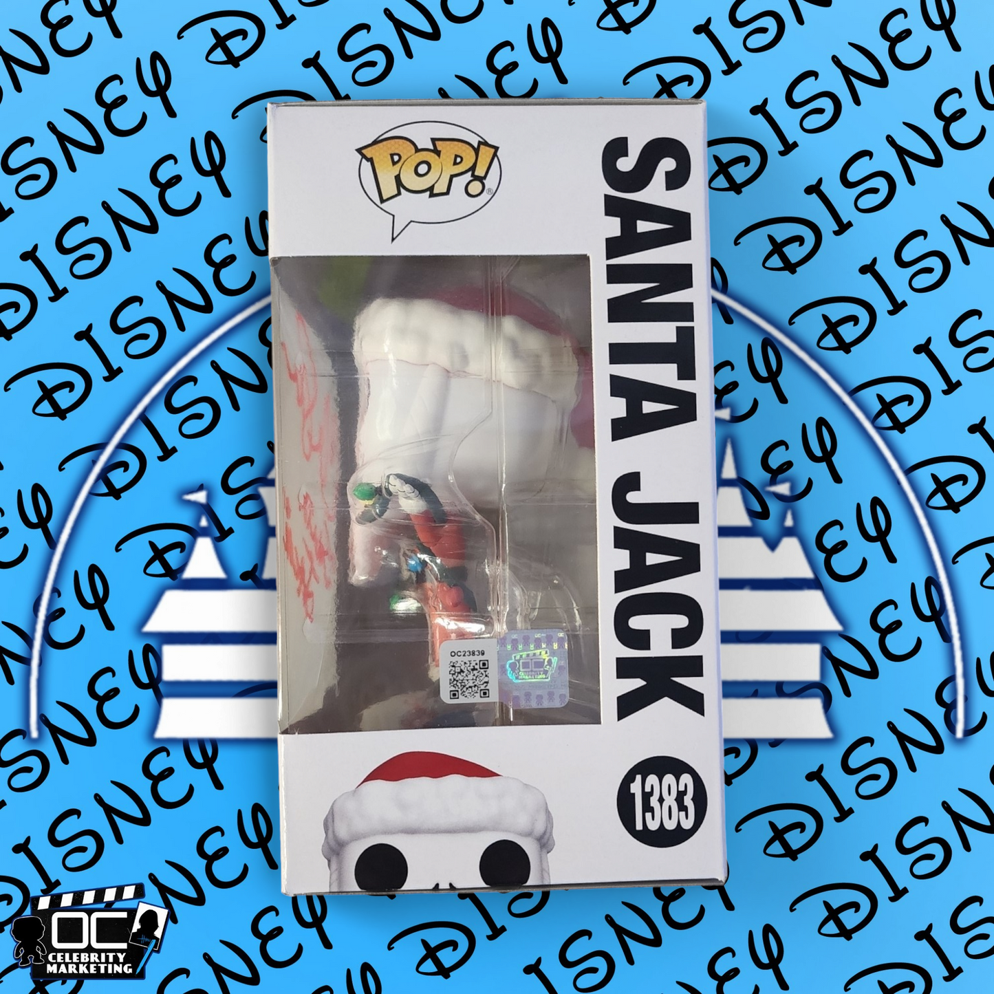 Chris Sarandon signed Santa Jack Funko Disney NBC #1383 OCCM QR code Autograph