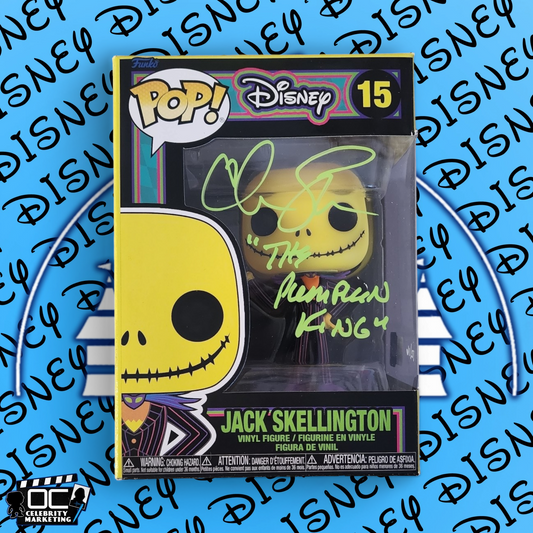 Chris Sarandon signed BLKLT Jack Skellington Funko Disney NBC #15 OCCM QR -PK