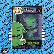 Load image into Gallery viewer, Ken Page signed BLKLT Oogie Boogie Funko Disney NBC #39 OCCM QR code Autographed
