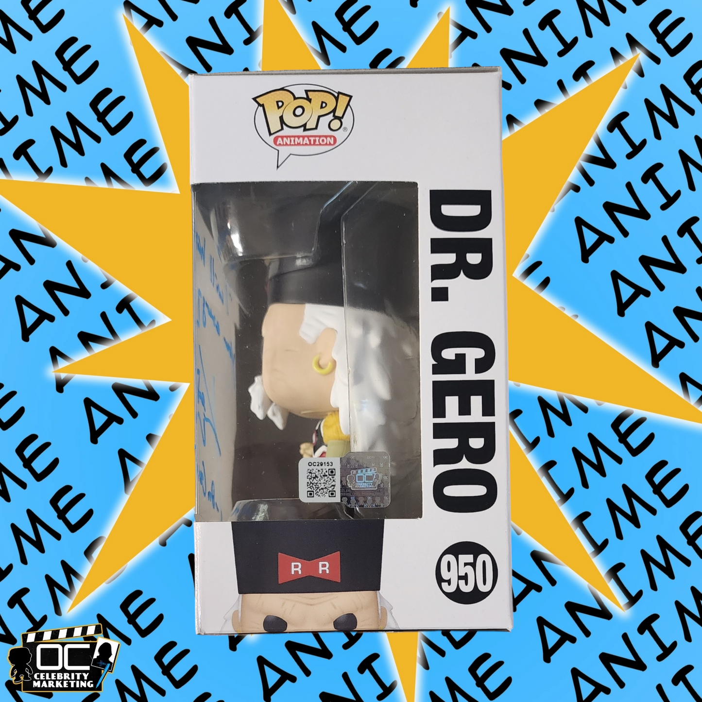 Kent Williams signed Dragon Ball Z Dr. Gero Funko 950 autograph QR code OCCM-QA