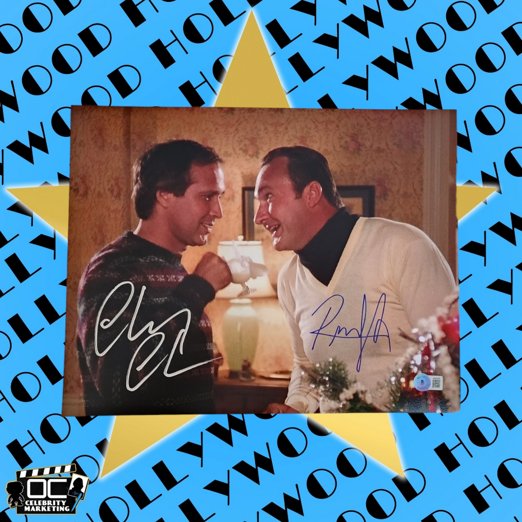 Randy Quaid and Chevy Chase signed 11x14 Christmas Vacation Photo