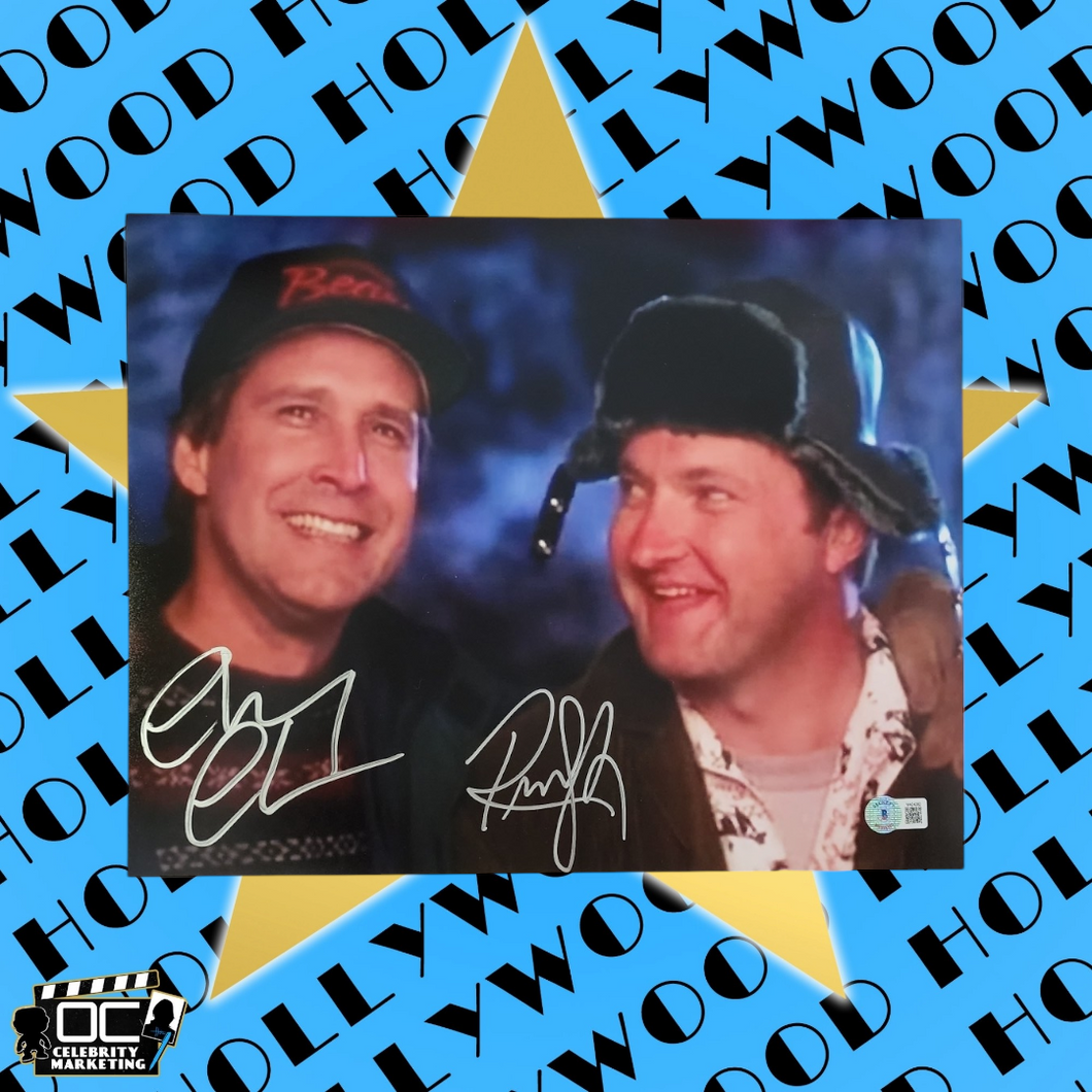 Randy Quaid and Chevy Chase signed 11x14 Cousin Eddie Christmas Vacation Photo