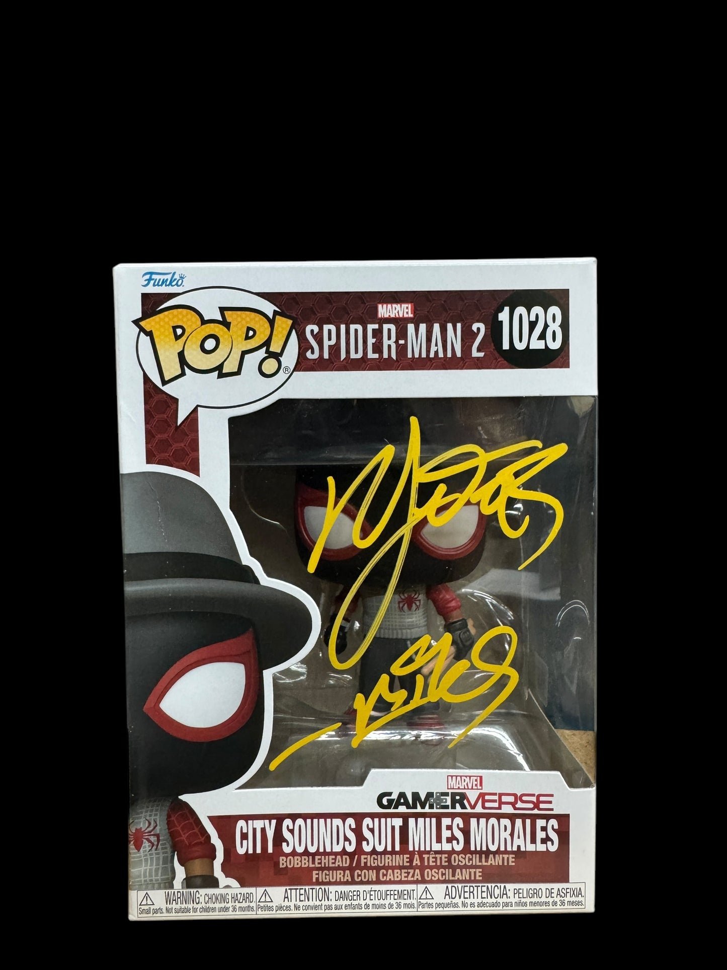 Nadji Jeter signed Marvel Spider-Man 2 City Sounds Suit Miles Morales Funko Pop!