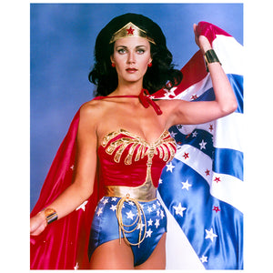 Lynda Carter Autographed 1976 Wonder Woman Red, White and Blue 11x14 Photo Pre-Order