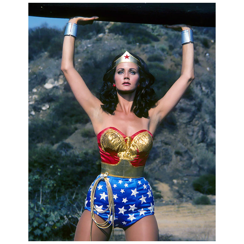 Lynda Carter Autographed 1976 Wonder Woman Log Scene 1 11x14 Photo Pre-Order