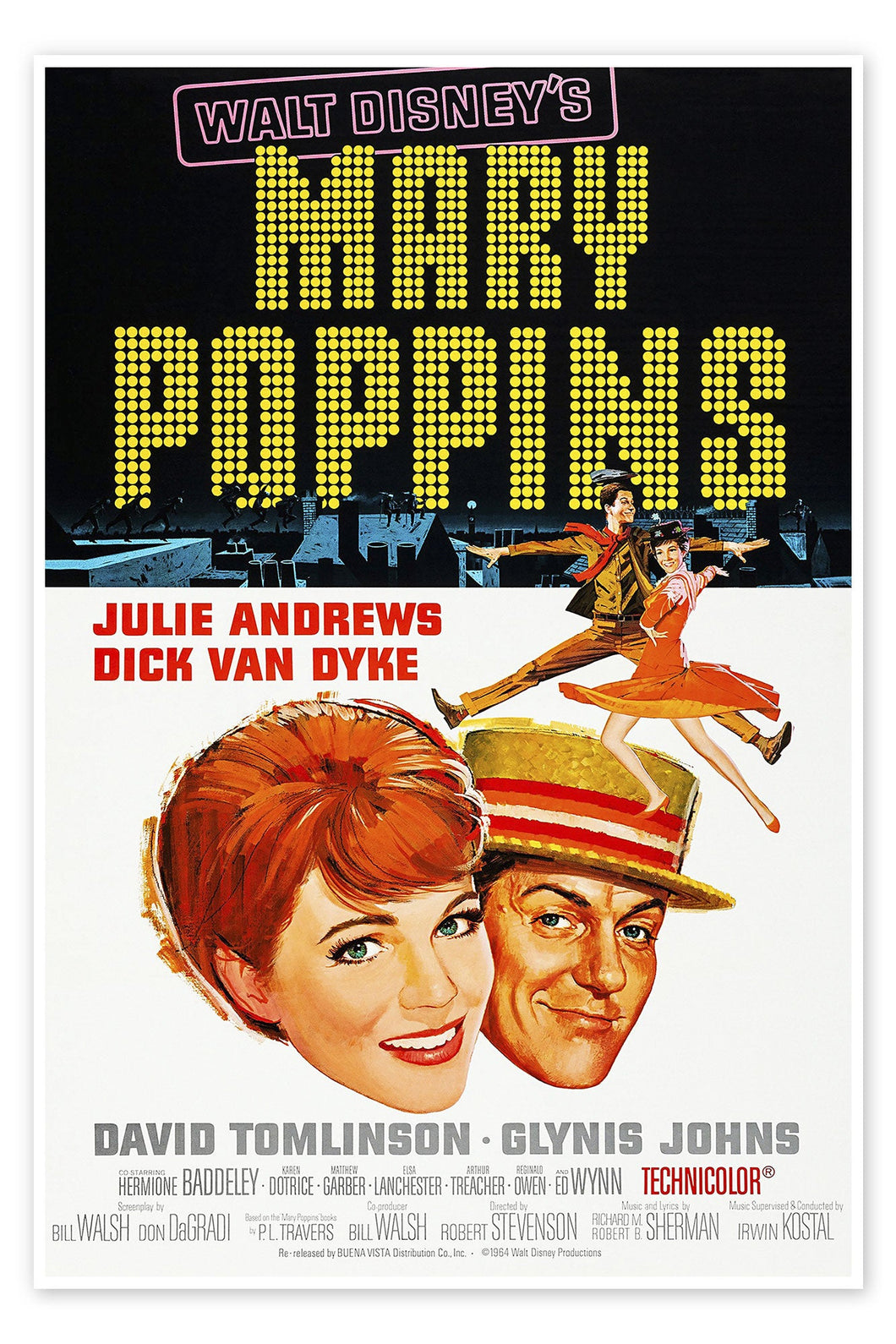 Dick Van Dyke & Karen Dotrice signed Mary Poppins poster photo Image #1 (8x10, 11x17)