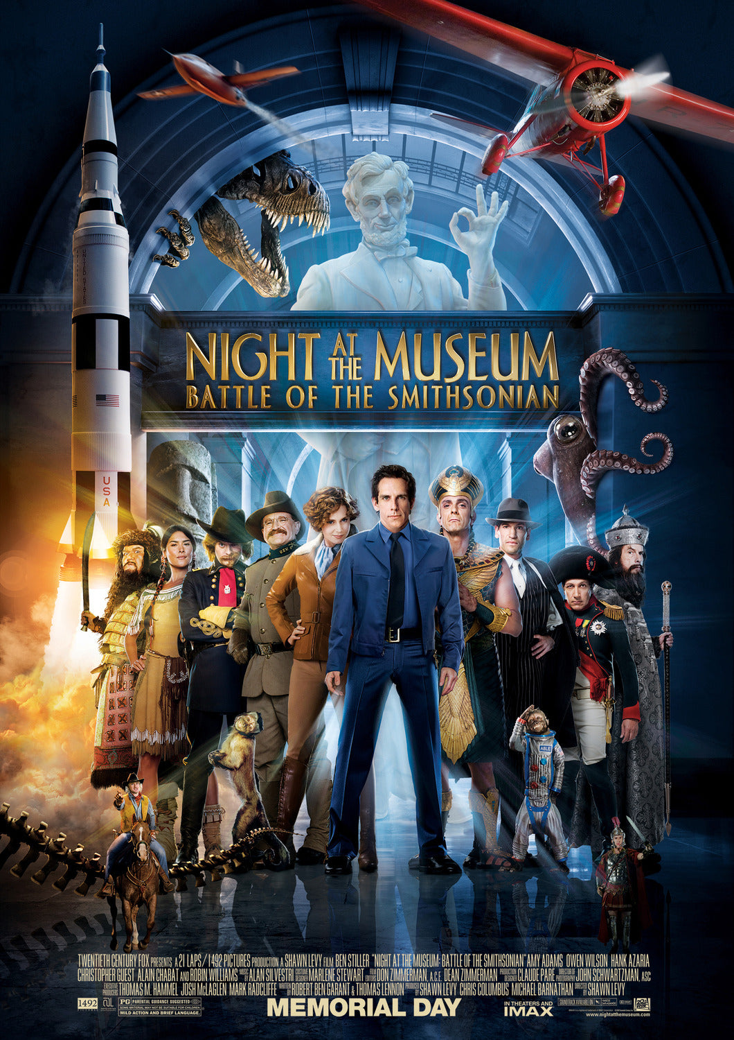 Hank Azaria signed Night At The Museum: Battle Of The Smithsonian Movie Poster Photo (8x10) Pre-Order