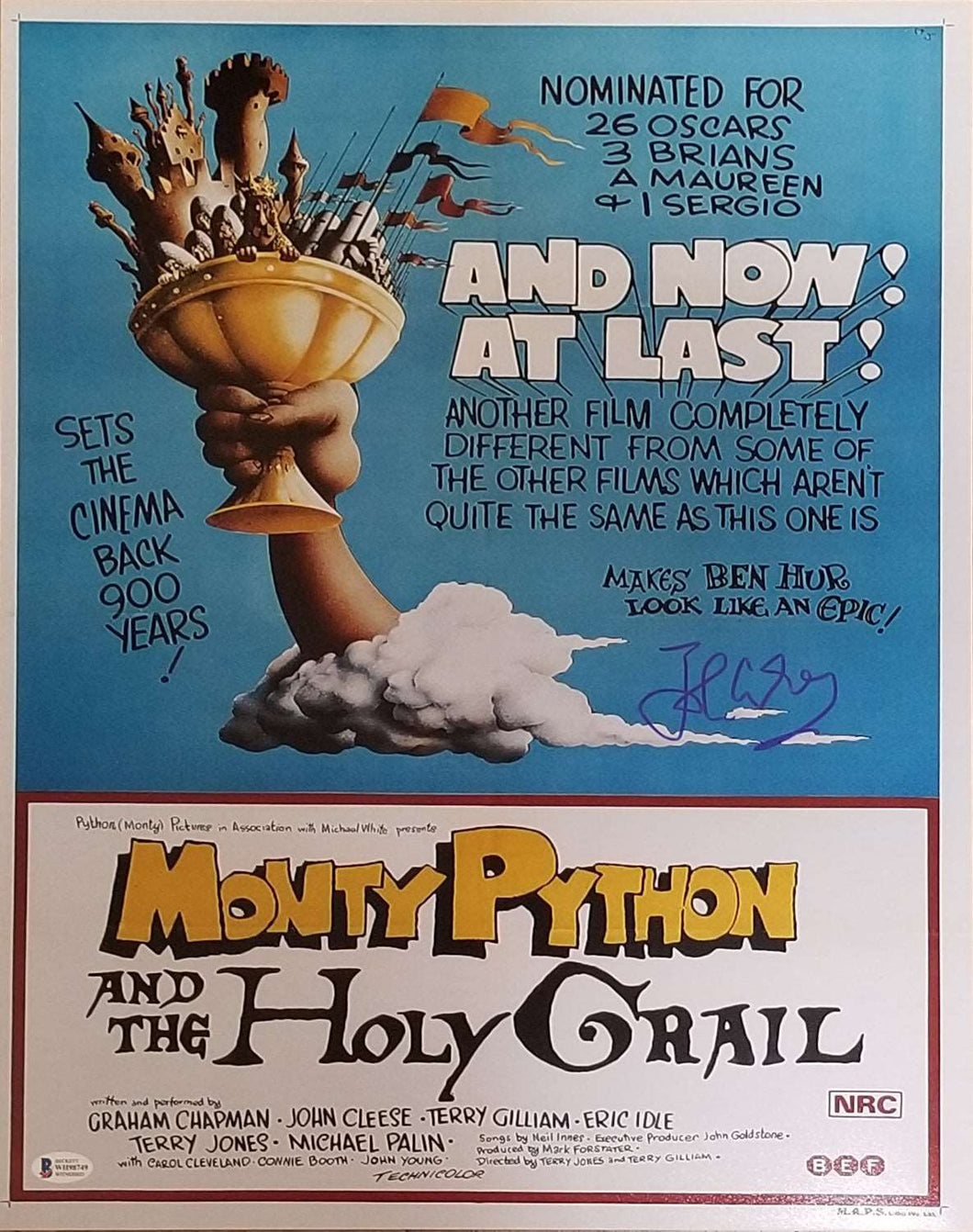 John Cleese - Signed 16x20 Monty Python and the Holy Grail Movie Poster