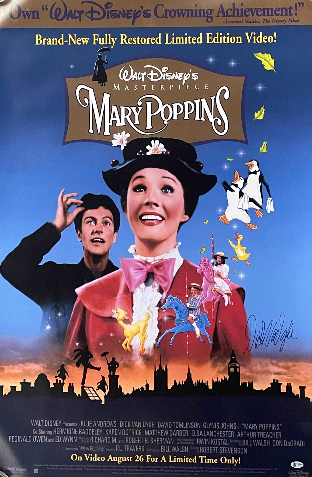 Dick Van Dyke - Signed 40x27 Mary Poppins Poster (Scratch & Dent)