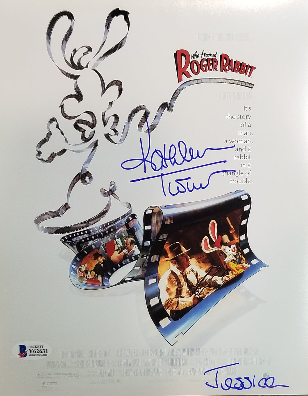 Kathleen Turner - Signed 8x10 Who Framed Roger Rabbit Mini Movie Poster with 