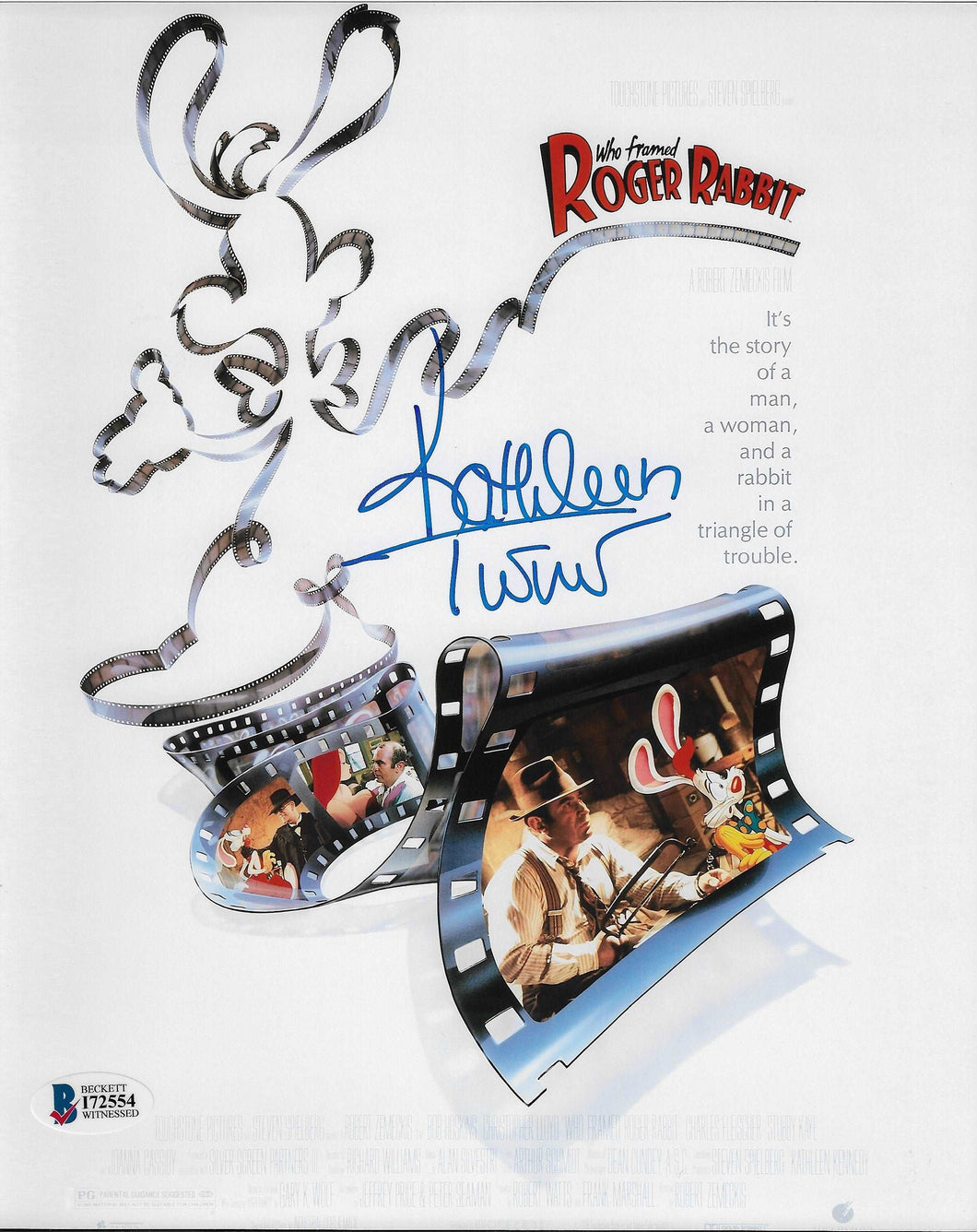 Kathleen Turner signed 8x10 Who Framed Roger Rabbit Photo